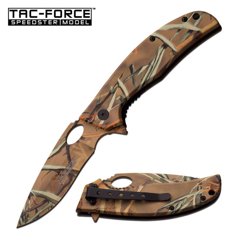 Tac-Force Dead Tree Camo Spring Assisted Knife - TOPHATTER'S ARMORY DEALS