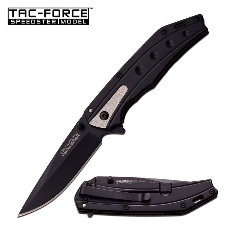 Tac Force 4.5" Closed Tactical Black Spring Assist Knife Slim Blade - TOPHATTER'S ARMORY DEALS