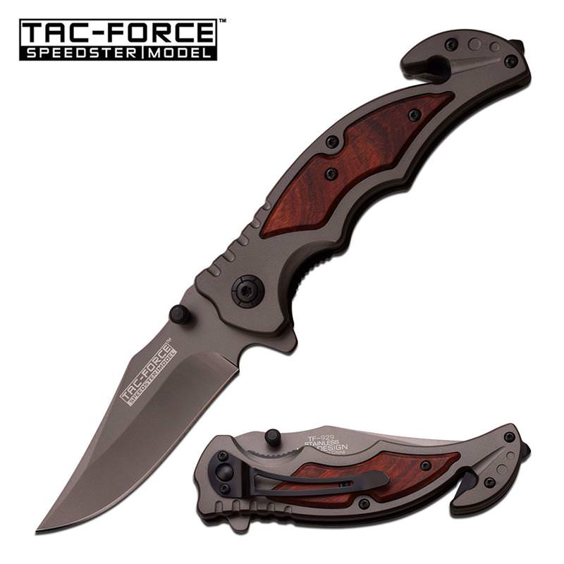 4.75 Inch Closed Grey Tactical Rescue Spring Assisted Knife