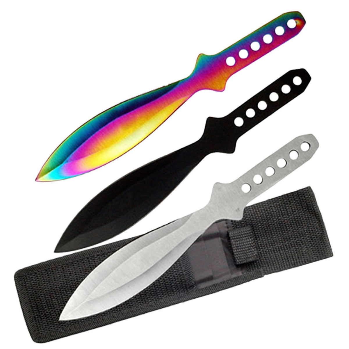 3PC 9" Multi Color Ninja Kunai Throwing Knife Blade Set - TOPHATTER'S ARMORY DEALS
