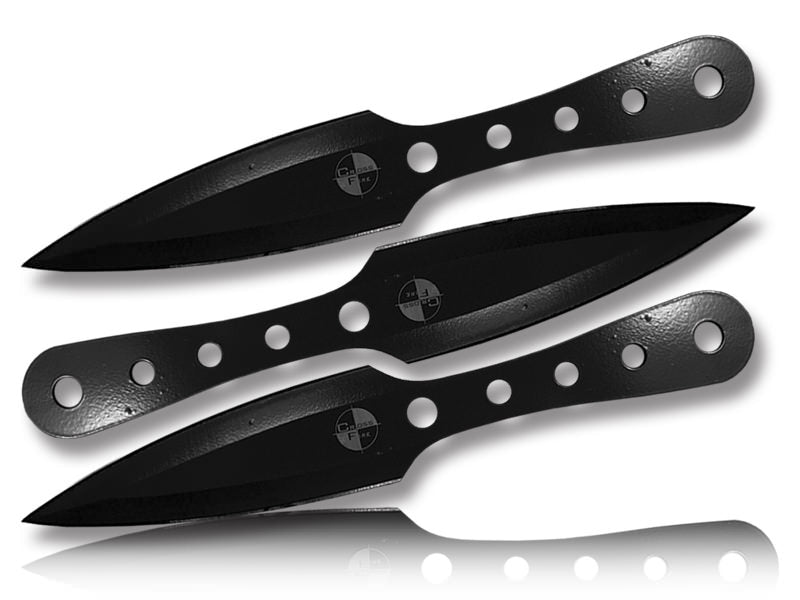 3 Pcs Black Finish Tactical Throwing Knife Set 10 Inch Overall - TOPHATTER'S ARMORY DEALS