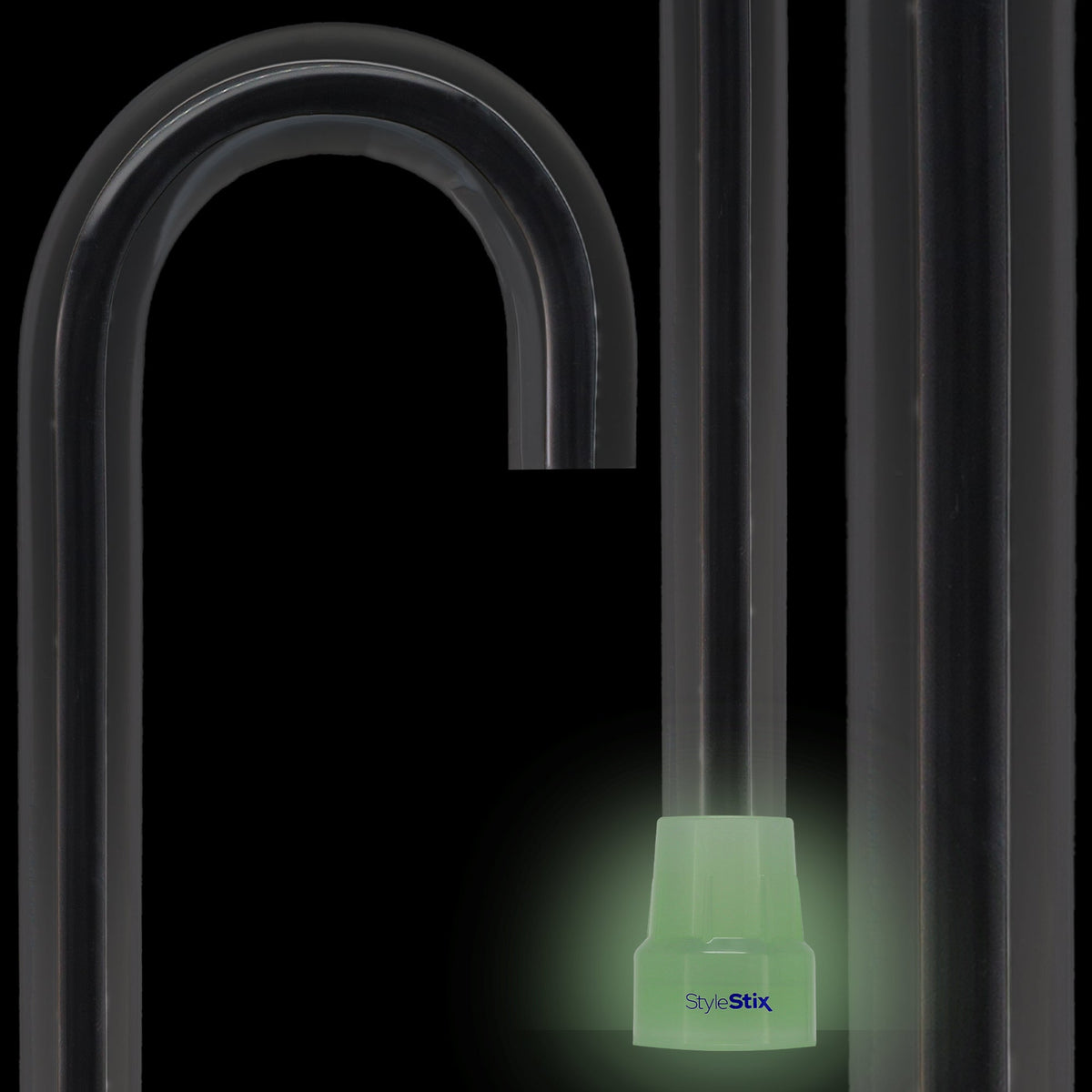 Dr. House Inspired Flame Cane "The Phoenix" - Clear Acrylic, Black Stripe