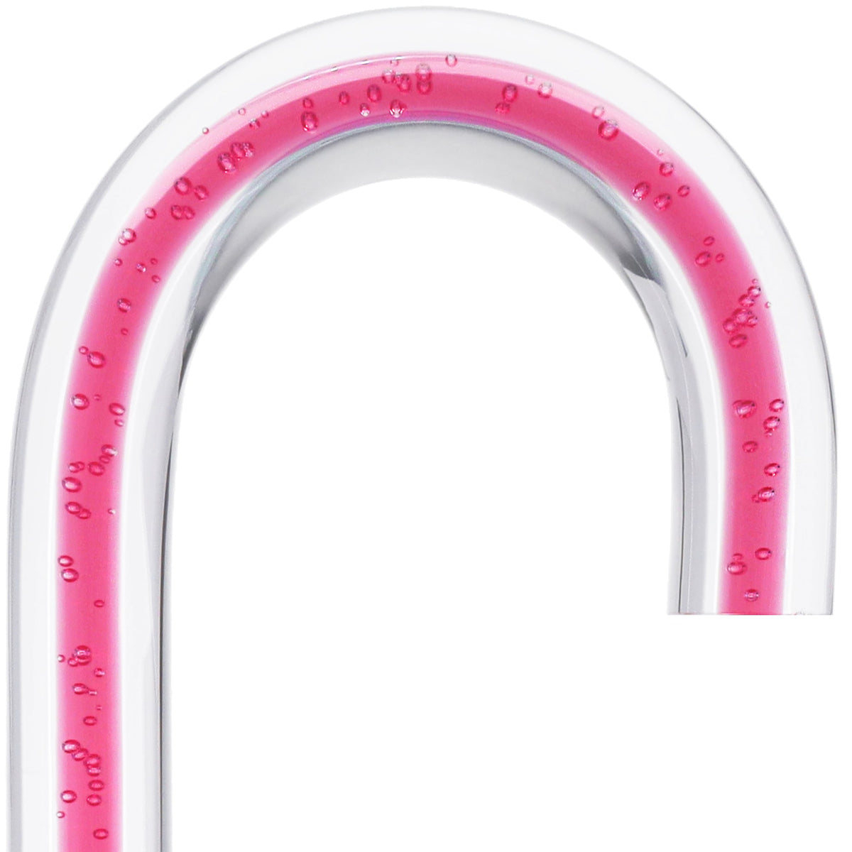 Blushing Rose Streak w/ Floating Bubbles in Clear Shaft