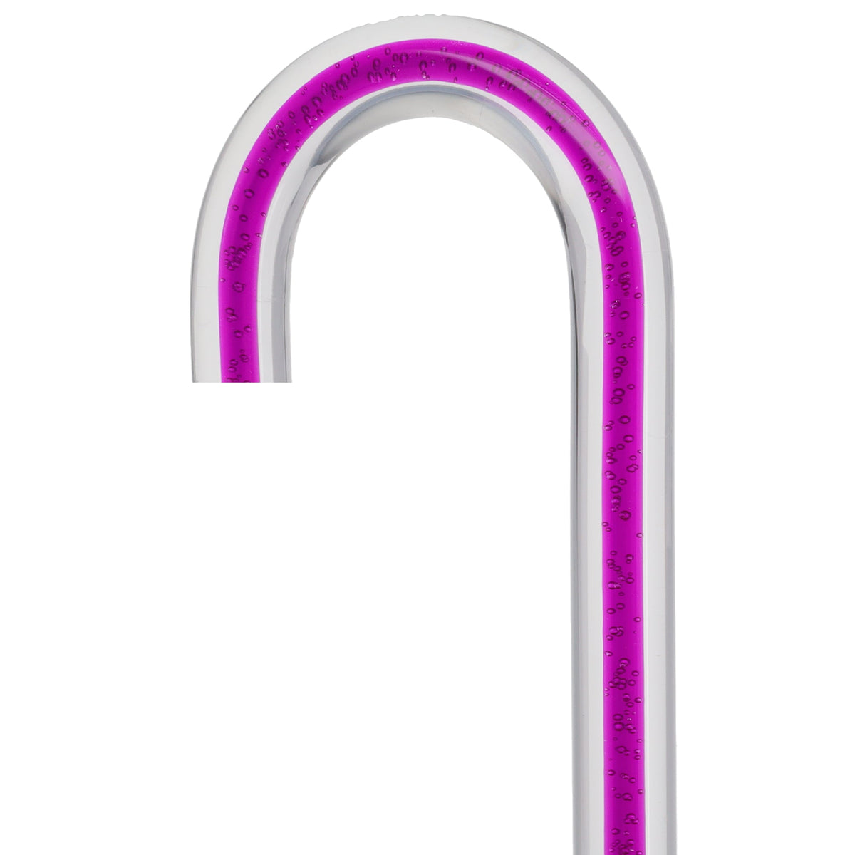 Amethyst Trace Cane: Purple Streak w/ Floating Bubbles in Clear Shaft