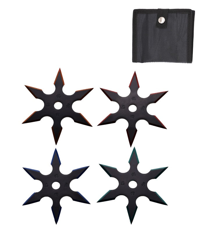4 Pc Set Ninja Six Point Sure Stick Throwing Stars Shuriken Knife Blade - TOPHATTER'S ARMORY DEALS