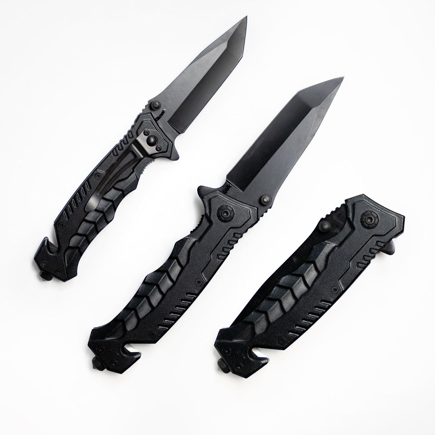 Fire and Steel - Onyx Tanto Black Folding Knife