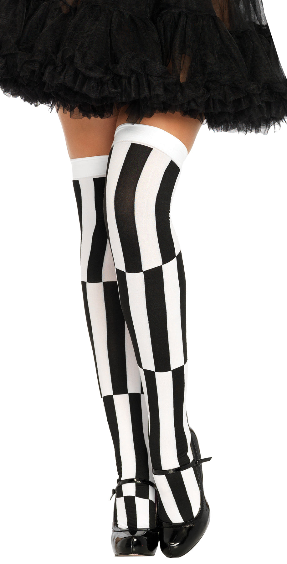 Opaque Optical Illusion Thigh-Highs