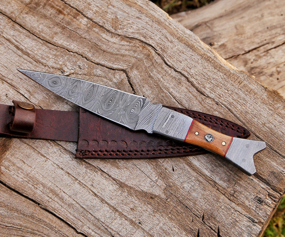 Fixed Blade Handmade Damascus Steel Hunting Dagger Knife - TOPHATTER'S ARMORY DEALS