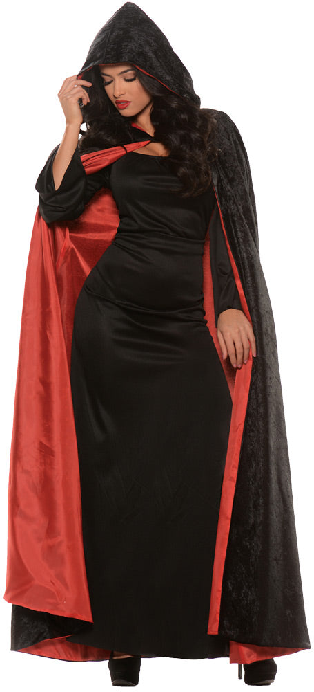 Hooded Velvet Cape With Lining