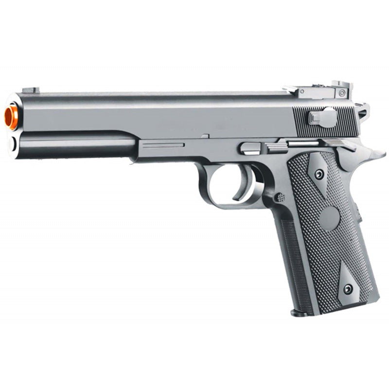 M1911 Spring Powered Airsoft Pistol with Metal Flitch and Tube Gun Metal