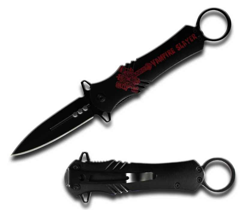 Spring Assist - 'Legal Auto Knife' - Vampire Slayer Dagger Style Cross - TOPHATTER'S ARMORY DEALS