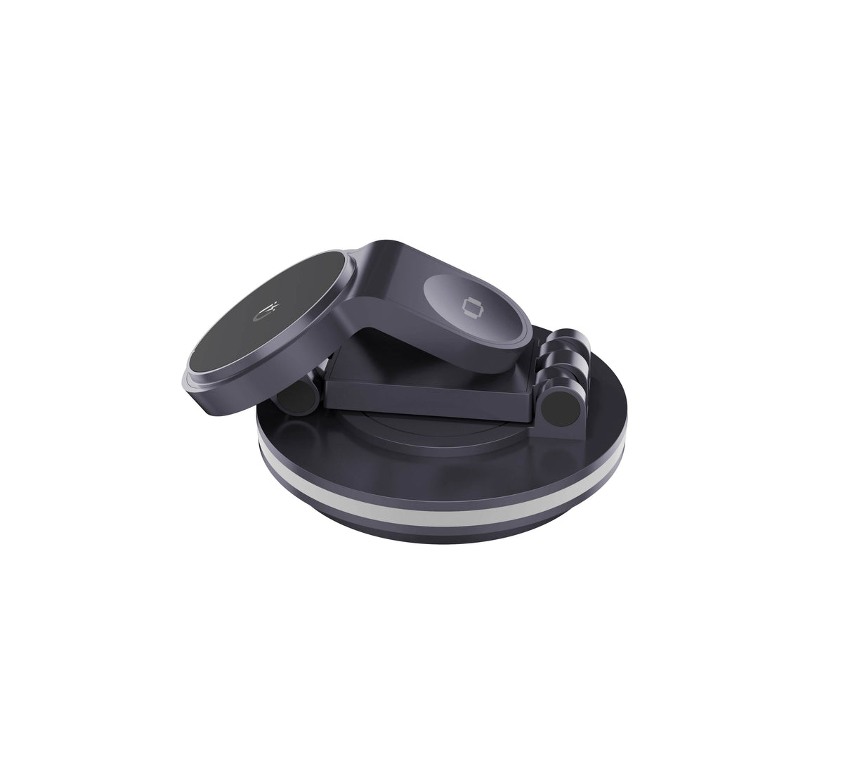 Foldable 4-in-1 Magnetic Wireless Charging Station with 7-Color Night Light for iPhone, Apple Watch & AirPods