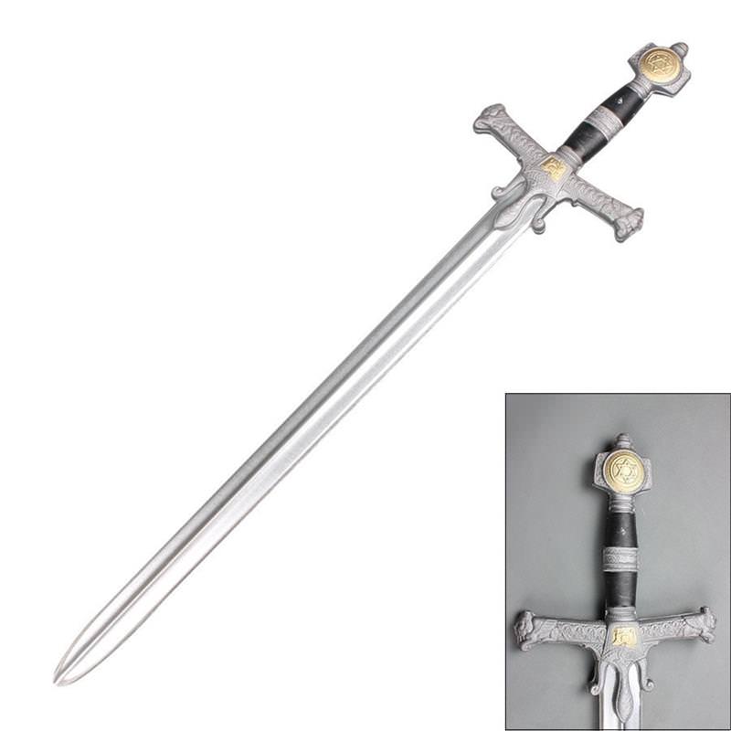 42" King Soloman Medieval Foam Cosplay Sword with Metallic Blade - TOPHATTER'S ARMORY DEALS