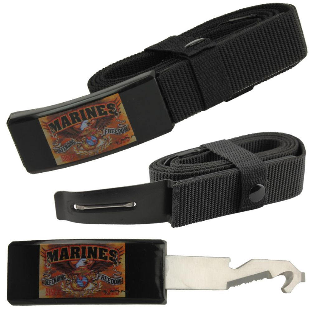 Marines Adjustable Nylon Covert Belt Knife Self Defense Hidden Blade
