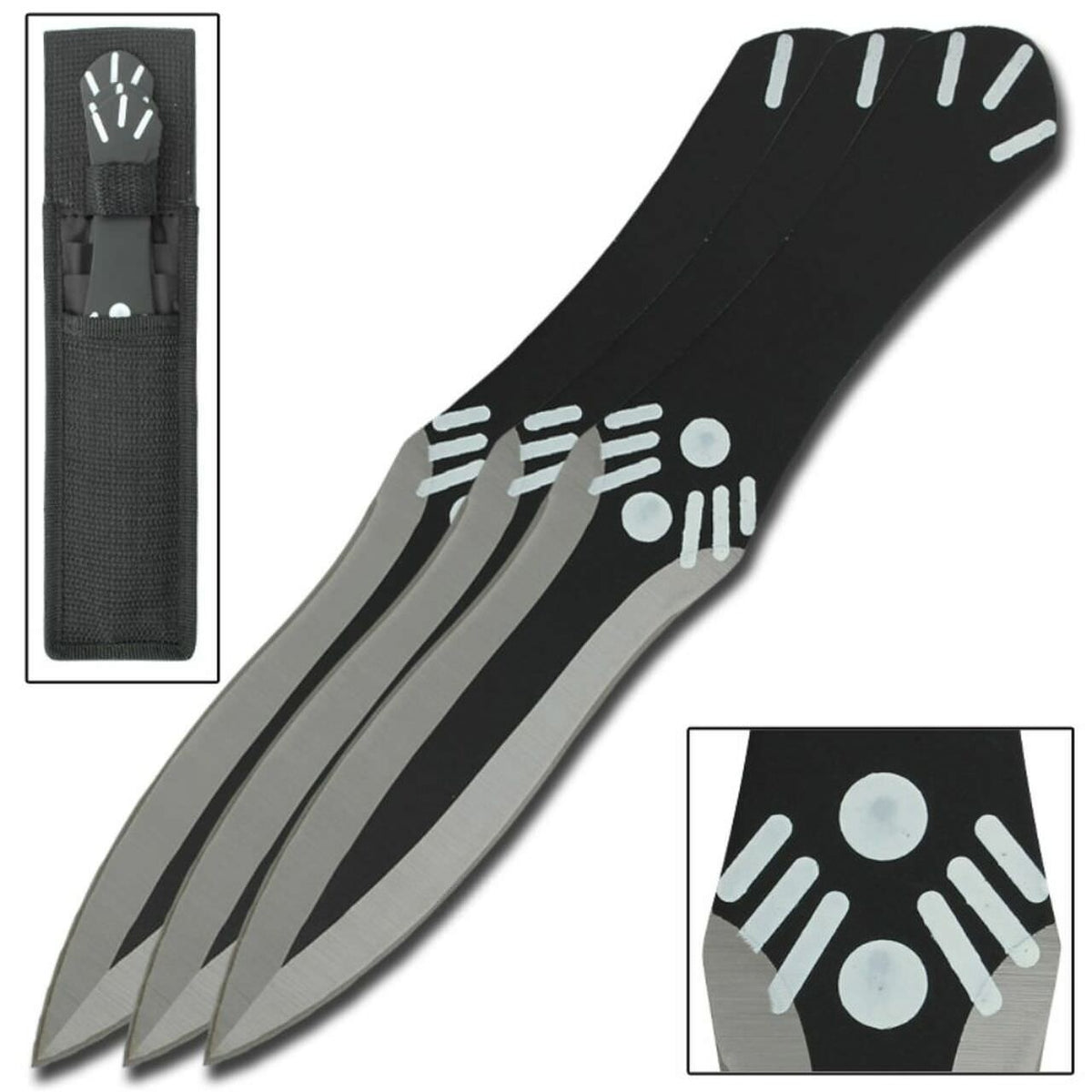 8.5" Assassins Creed 3 Piece Throwing Knife Set w Sheath - TOPHATTER'S ARMORY DEALS