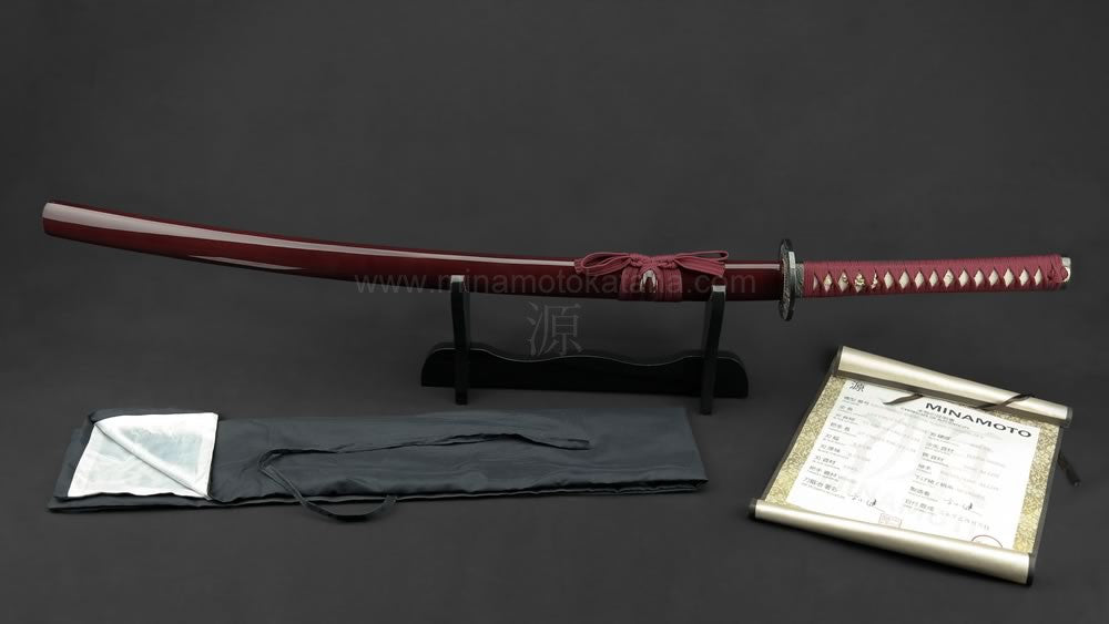 "Warrior's Rage" (Red) Hand Forged Katana In Clay Tempered 1060 HCS
