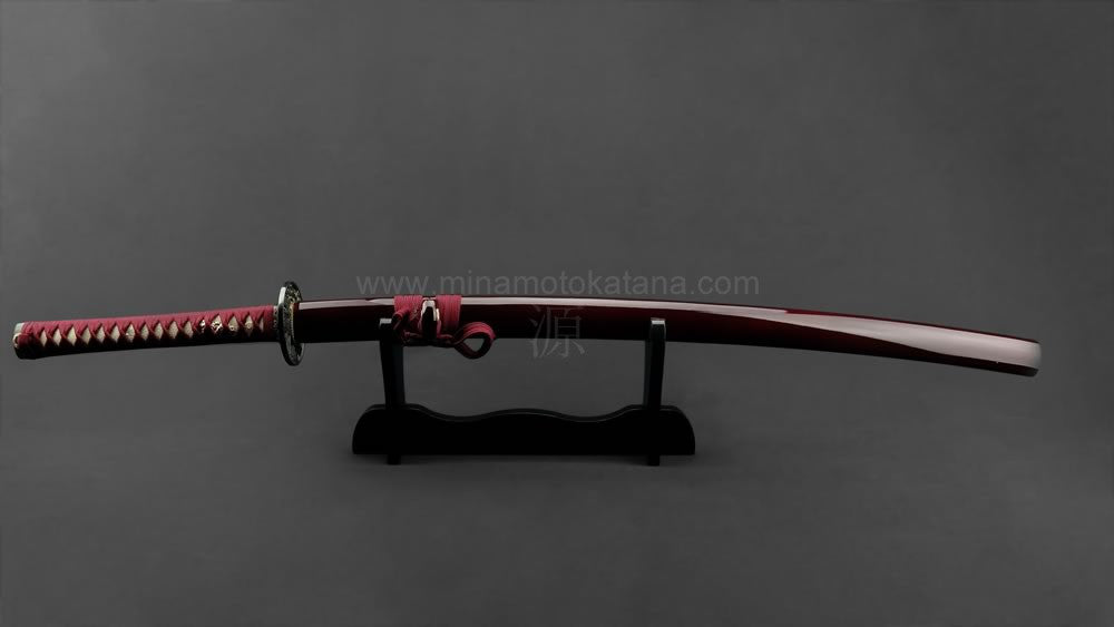 "Warrior's Rage" (Red) Hand Forged Katana In Clay Tempered 1060 HCS