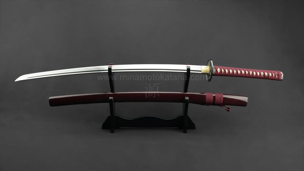 "Warrior's Rage" (Red) Hand Forged Katana In Clay Tempered 1060 HCS