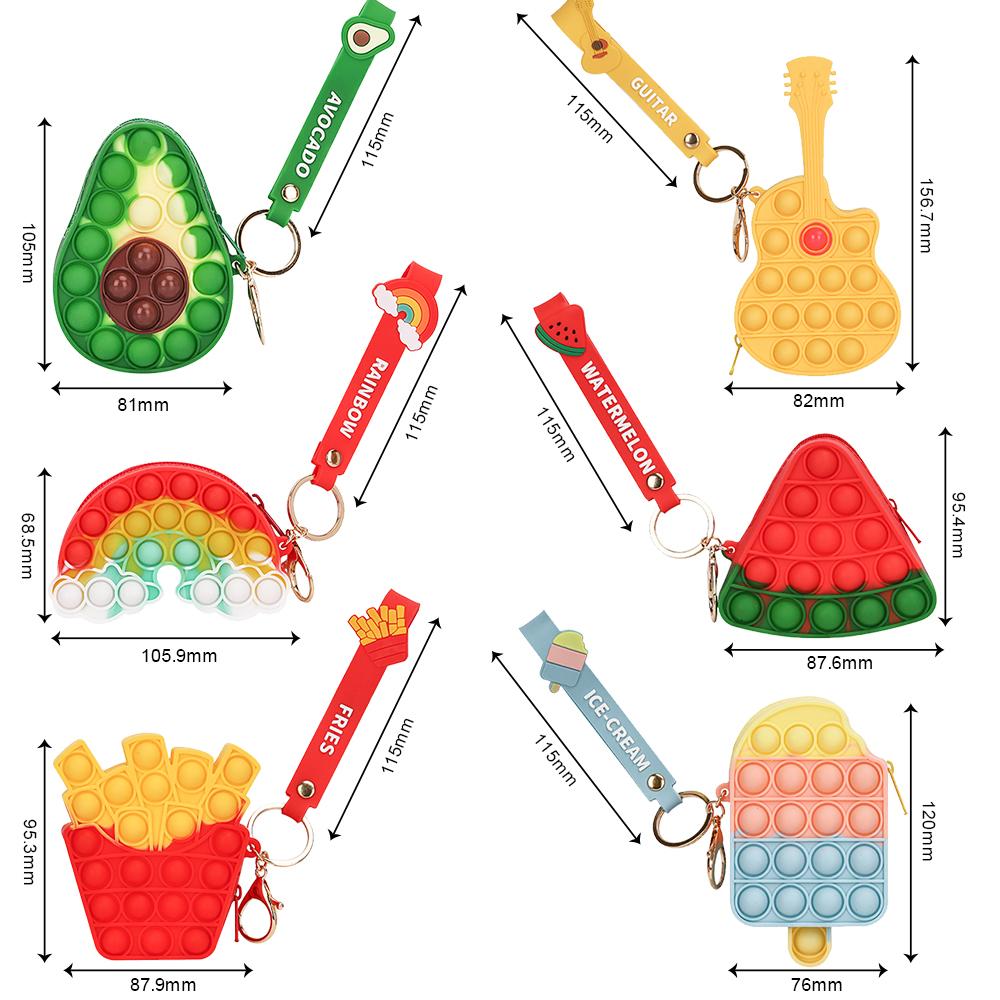 Bubble Popper Keychain Zipper Pouch