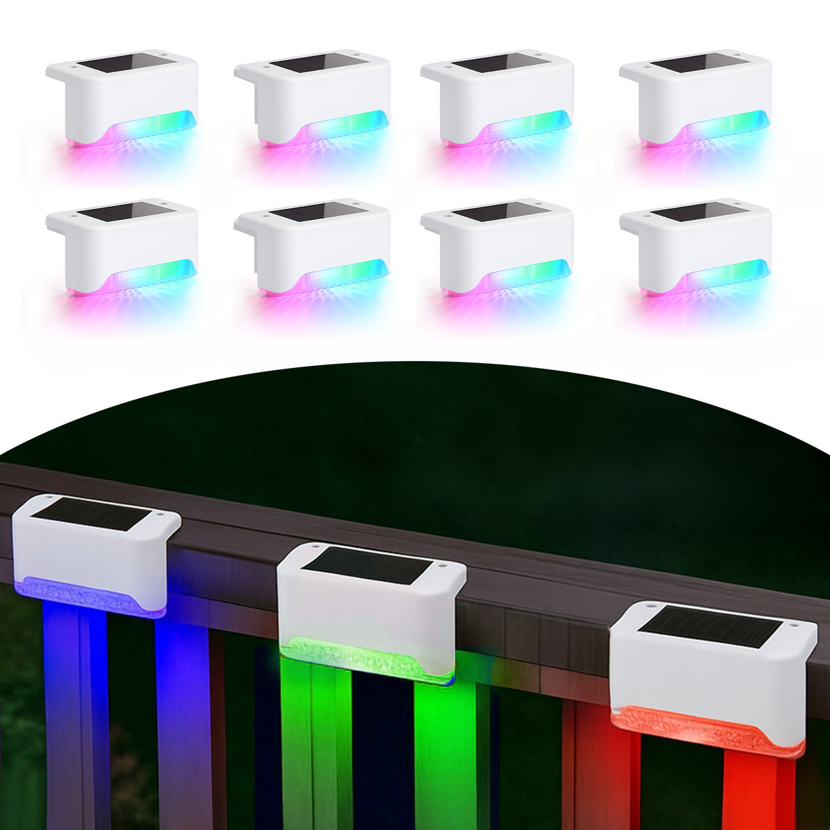 8-Pack Solar LED Deck & Step Lights