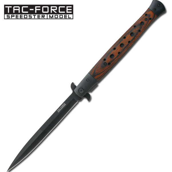 Huge Italian Stiletto Style Assisted Opening Knife - Pakkawood Handle - TOPHATTER'S ARMORY DEALS