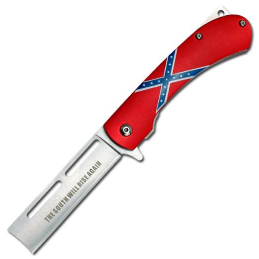 " South Will Rise Again " CSA Assisted Opening Knife - Razor Blade