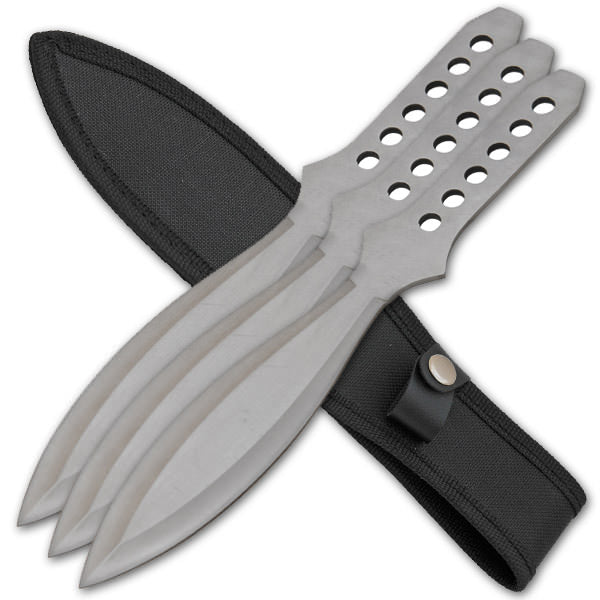 3 Pc Competition Throwing Knife Set - Silver