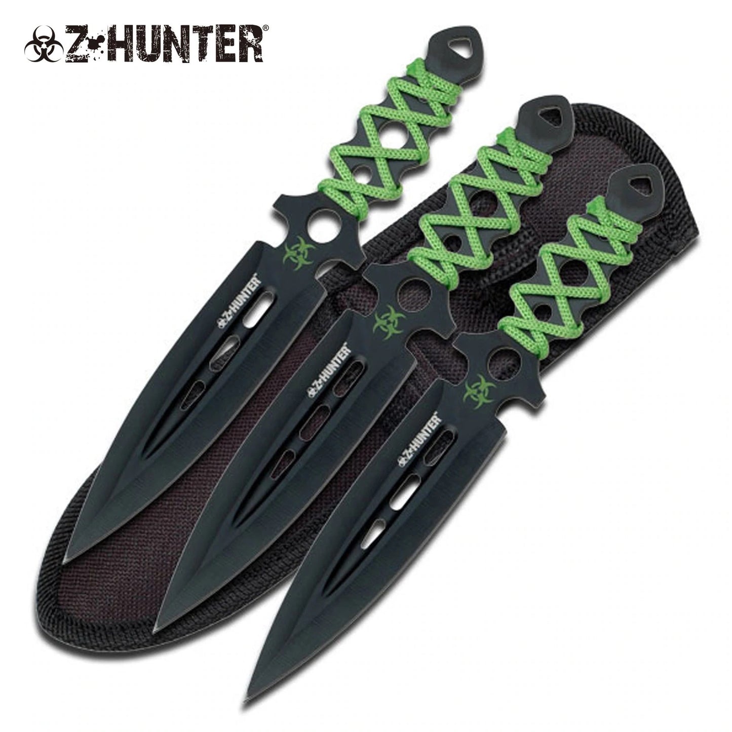 Cord Wrapped Zombie Throwing Knife 3 Pc Set 7.5" Overall