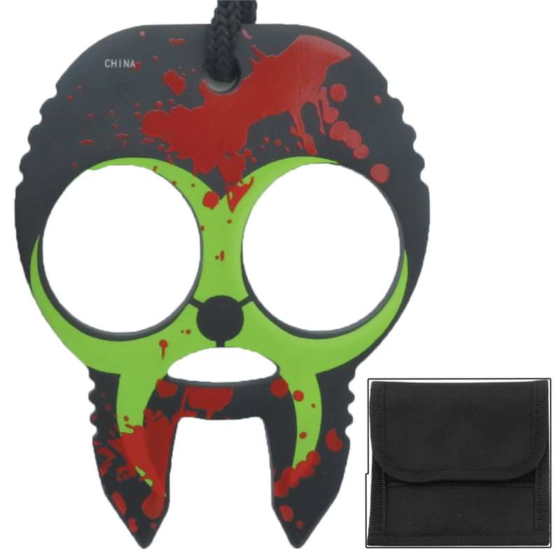 Zombie Clobbering Skull 2 Finger Self Defense Knuckles Black - TOPHATTER'S ARMORY DEALS