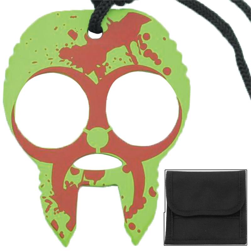 Zombie Clobbering Skull 2 Finger Self Defense Knuckles Red - TOPHATTER'S ARMORY DEALS