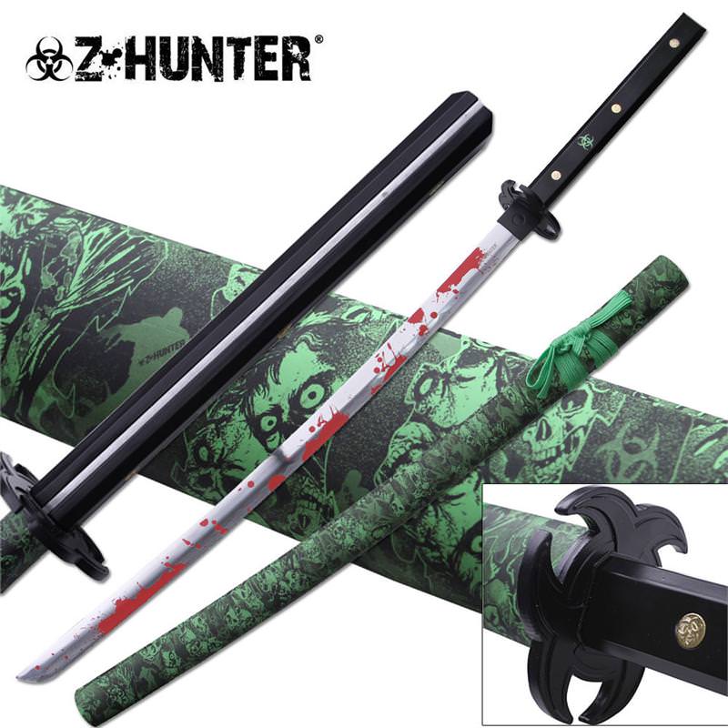 Real Deluxe Full Tang Bloody Zombie Samurai Katana Sword - TOPHATTER'S ARMORY DEALS