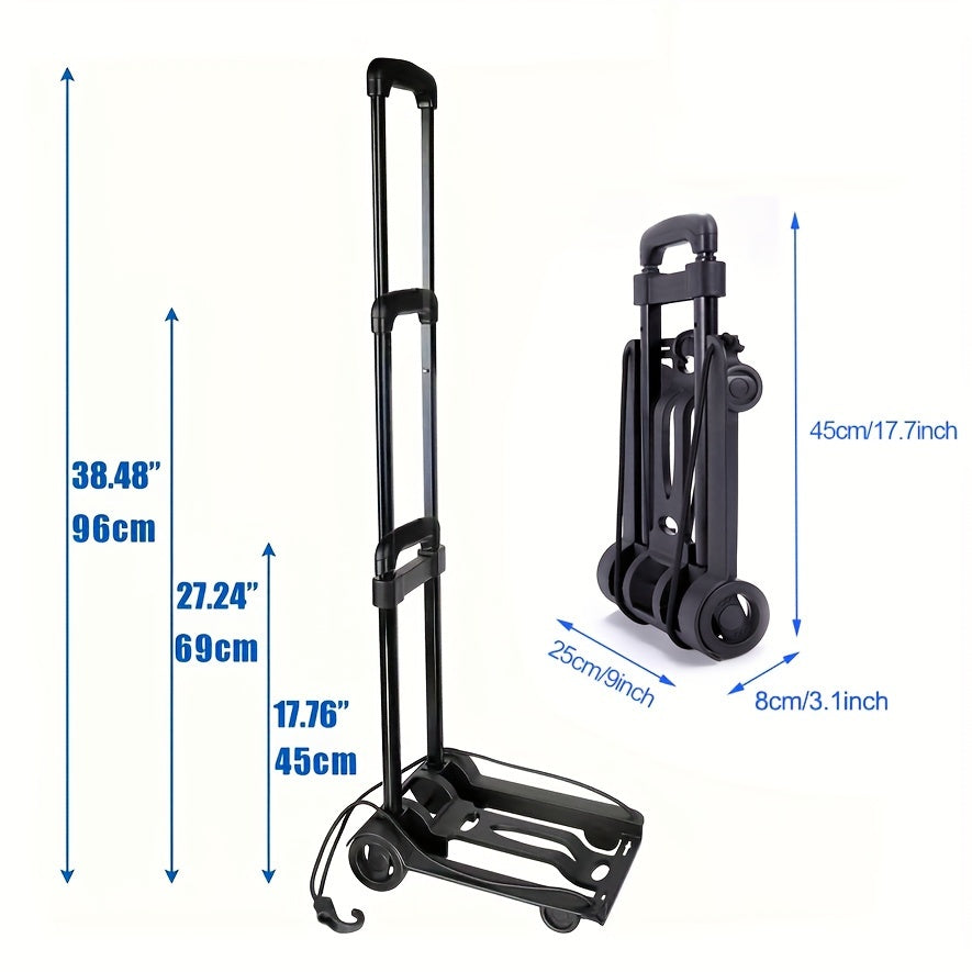 Folding Trolley with 2 Wheels Telescopic Handle