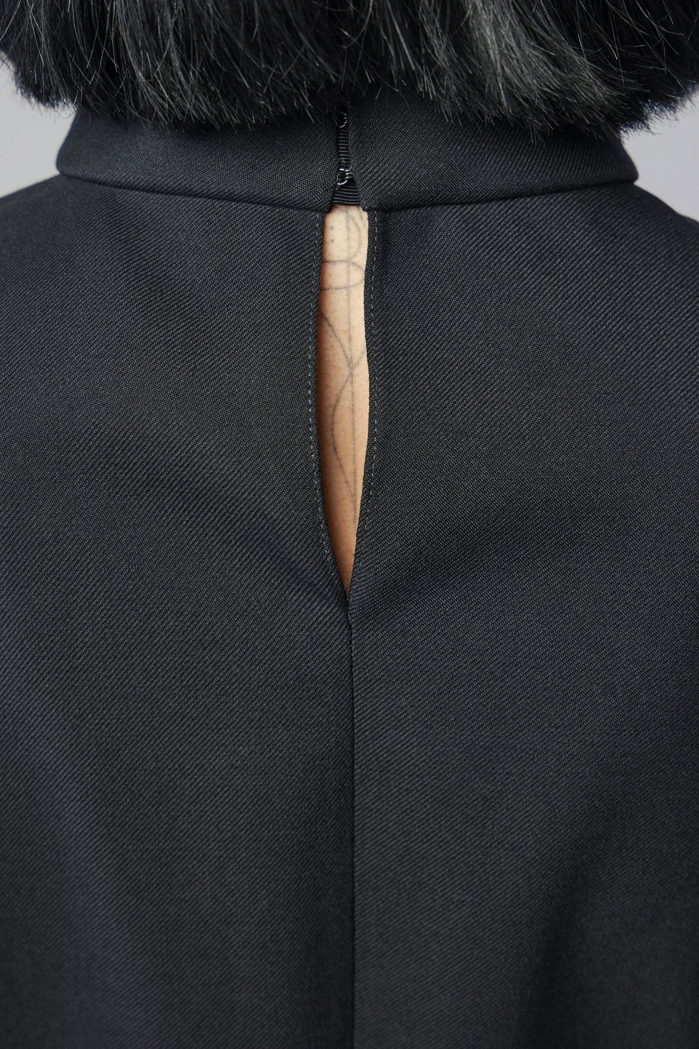 Wool Gabardine Pointed Dress