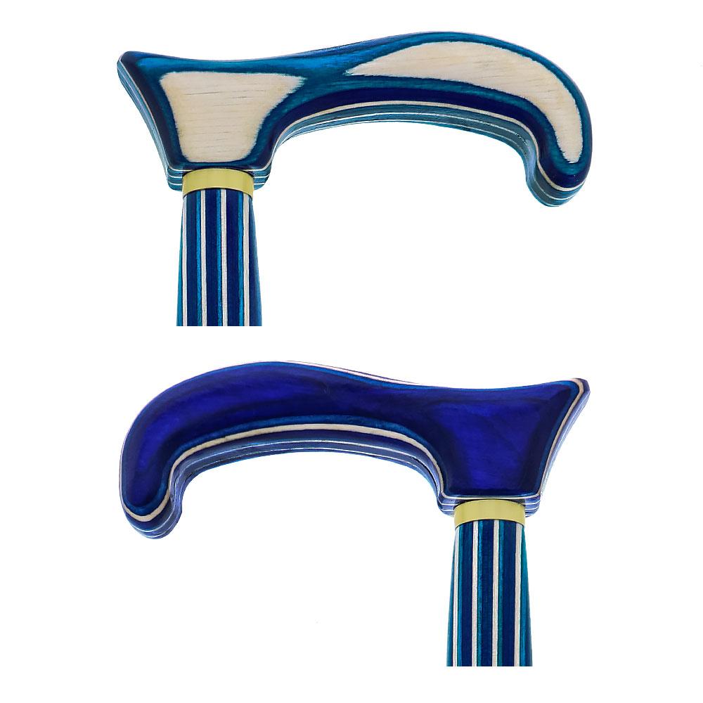USA-Made Twisted Highlander Blue Cane: Vibrant Colorwood