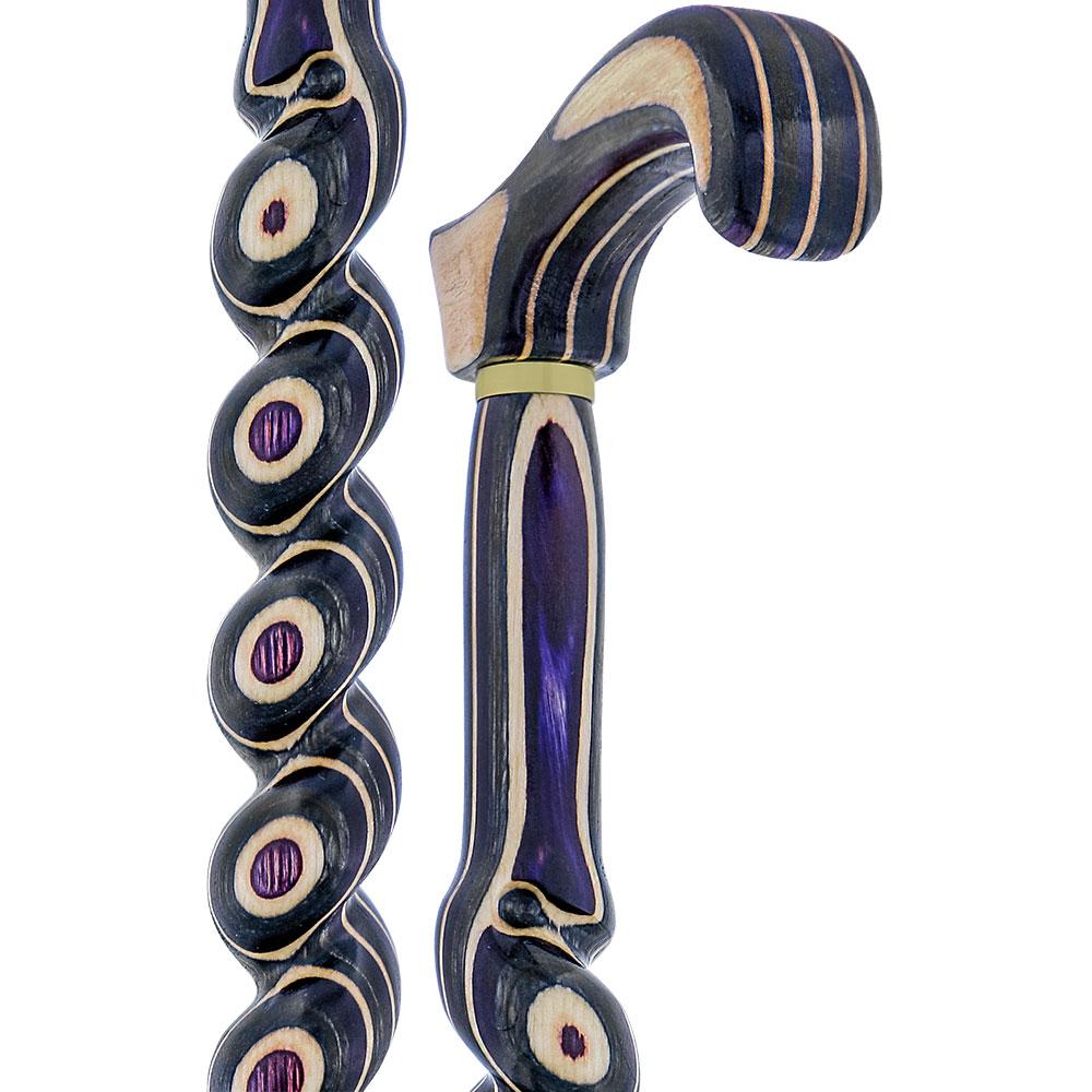 Highlander Purple Colortone Classic Rope Twist Derby Handle Walking Cane With laminate Birchwood Sha