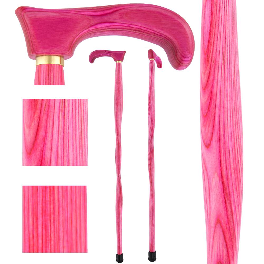 USA-Made Twisted Chic Pink Cane: Vibrant Colorwood Laminate