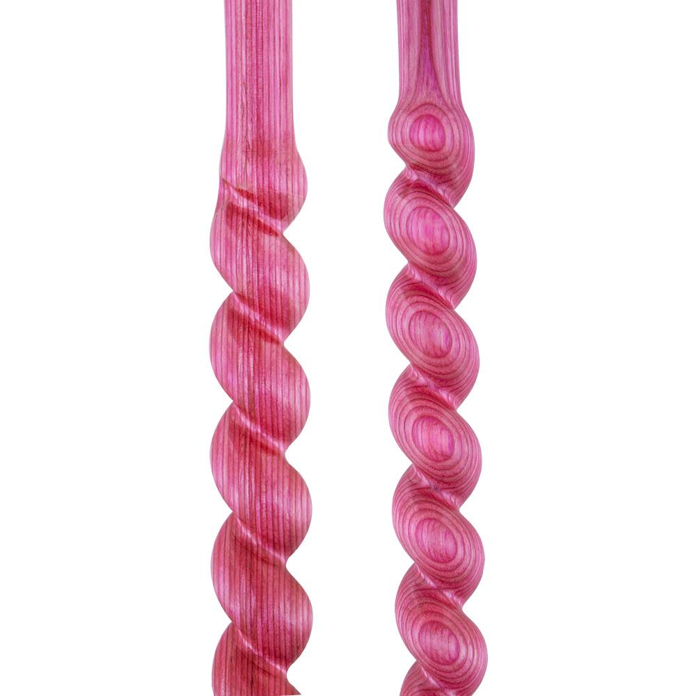 USA-Made Twisted Spiral Cane: Pink Vibrant Colorwood Laminate
