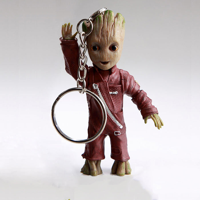 Baby Groot Waving Keychain