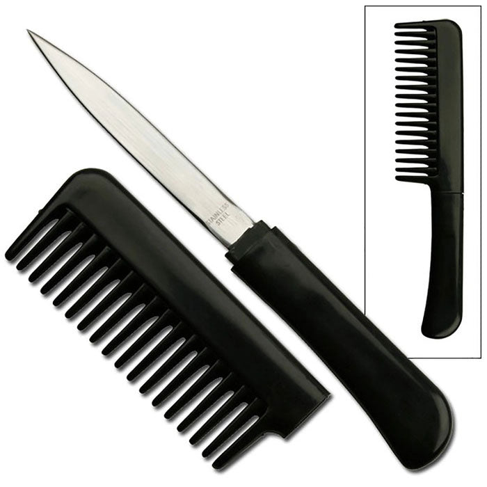 Black Comb With Hidden Blade Knife - TOPHATTER'S ARMORY DEALS