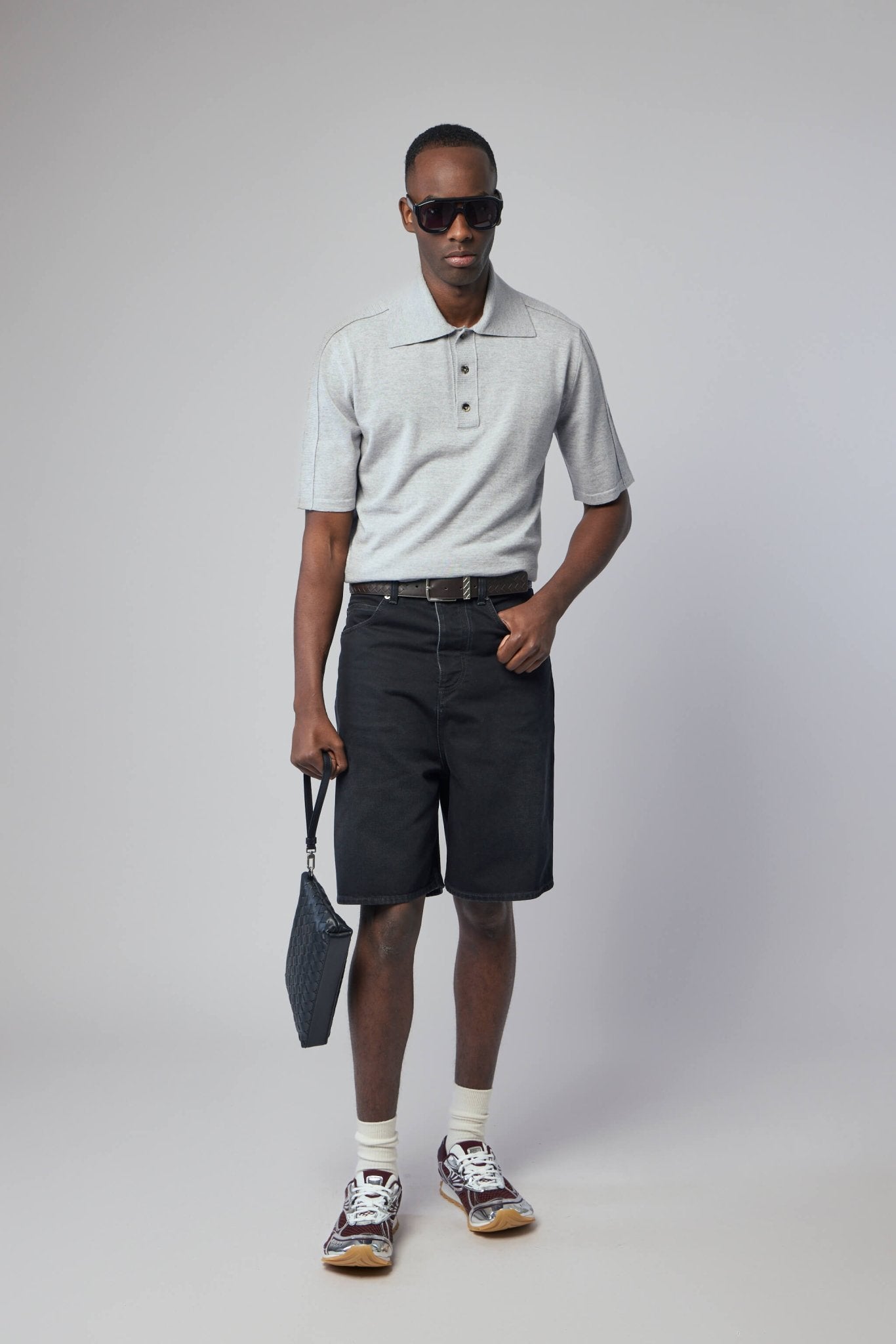 Faded Black Denim Shorts
