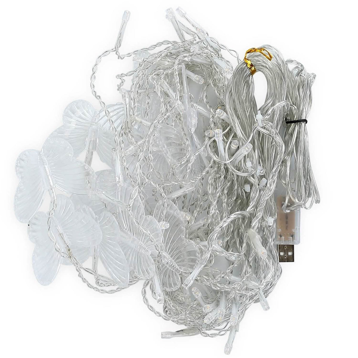 Butterfly Curtain String Lights USB Powered with 8 Modes 96 LED Remote Control