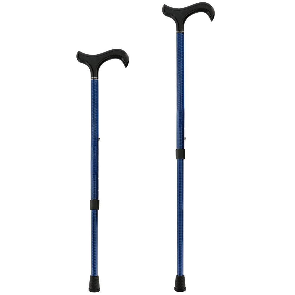 Carbon Fiber Blue Mesh Derby: Adjustable Walking Cane