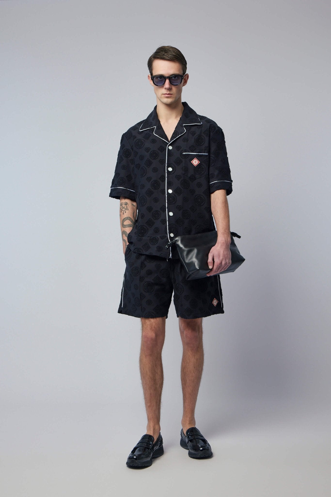 Towelling Monogram Short Sleeve Shirt