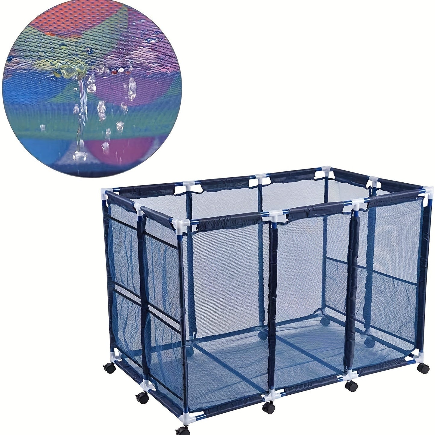 Mesh Pool Storage Organizer Cart with Wheels