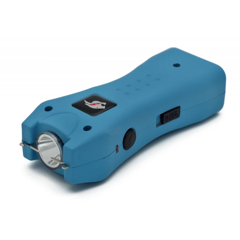 Slim Max Power Blue Stun Gun Mini Rechargeable, LED Light & Case