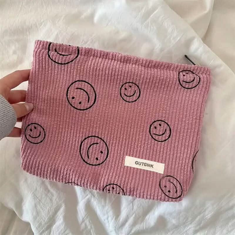 Chic Corduroy Travel Pouch for Women