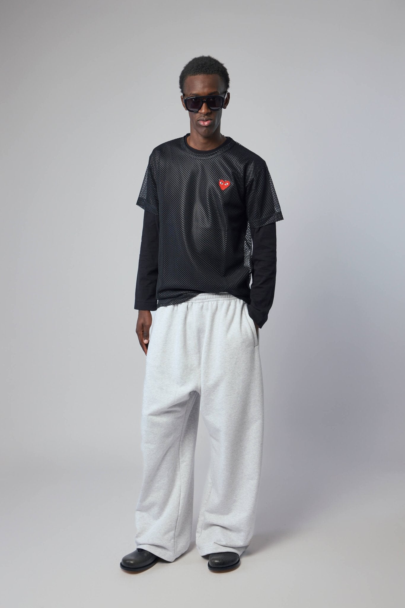 Red Emblem Knit T-shirt