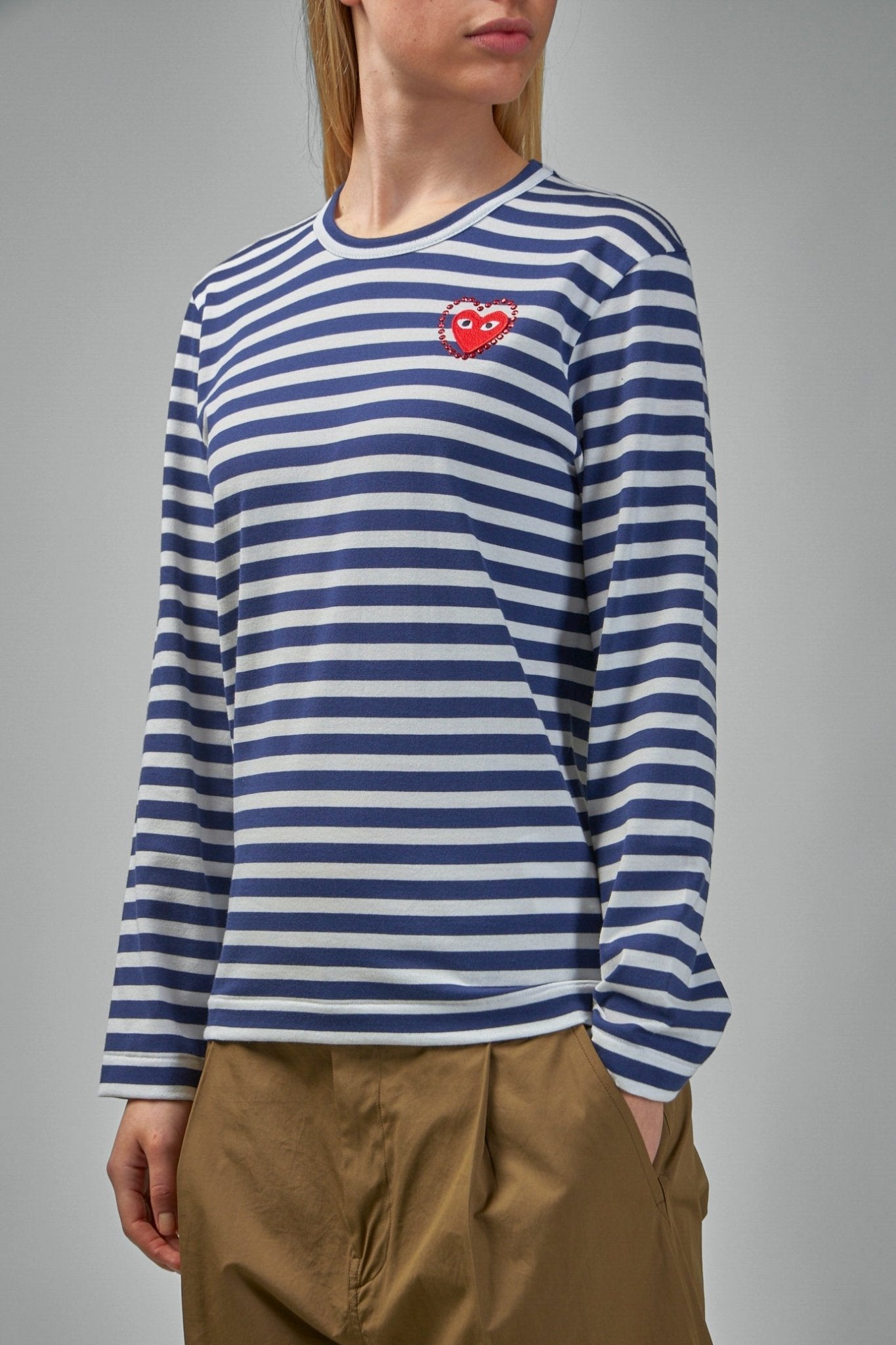 Metalstone Heart Striped Long Sleeve T-shirt