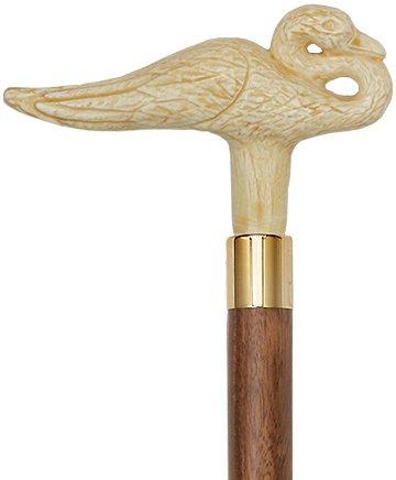 Faux Ivory Swan Handle Walking Cane-Italian Handle w/Custom Shaft and Collar