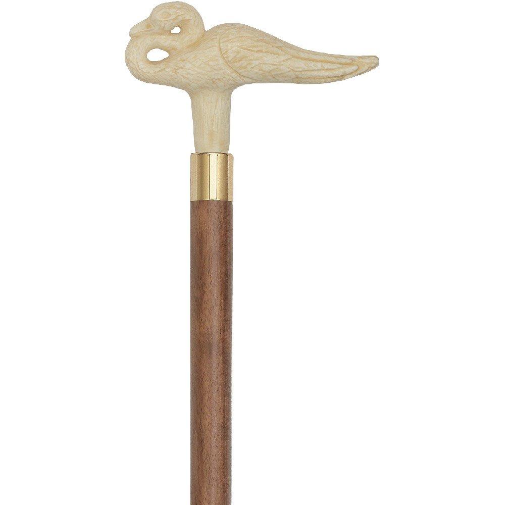 Faux Ivory Swan Handle Walking Cane-Italian Handle w/Custom Shaft and Collar